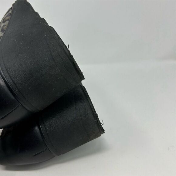 Clarks Women's Black Leopard Print Slip-On Wedge Loafers Size 9 Wide Casual - Picture 9 of 12